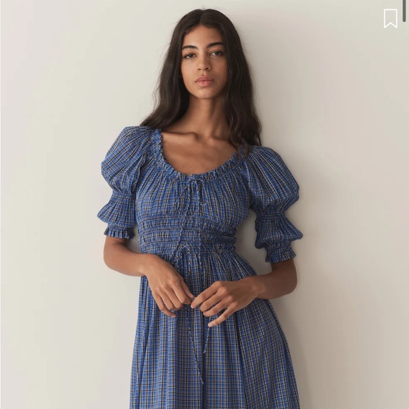 Doen Ischia dress in cassis check - Picture 2 of 5